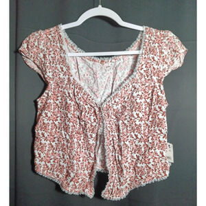 NWT Free People Floral Crop Top Small Fairycore Cottagecore Prairie Boho Stretch